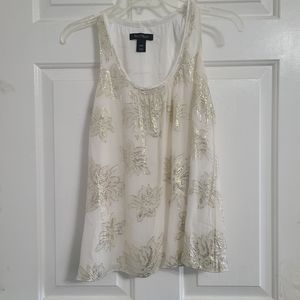 WHBM white and gold tank top size XXS -C1
